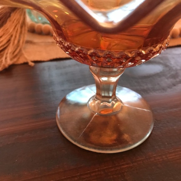 Vintage Imperial Glass Marigold Carnival Glass Compote Bowl - Picture 3 of 10